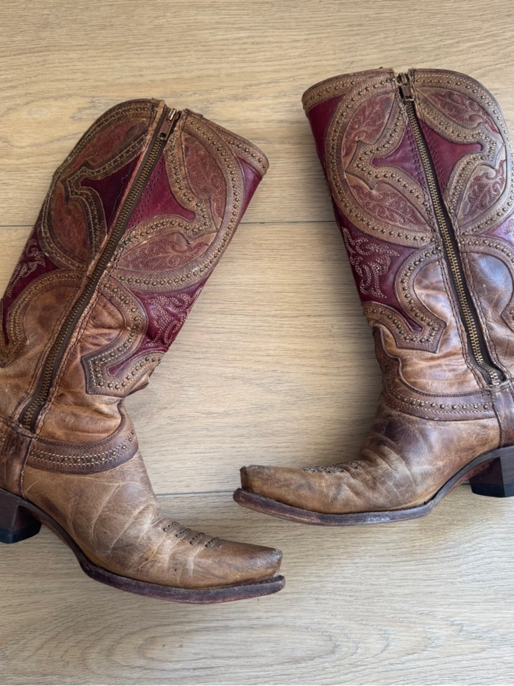 Lucchese Classics Women's Leila Western Boot, Nude, size 8. B US - Picture 3 of 15